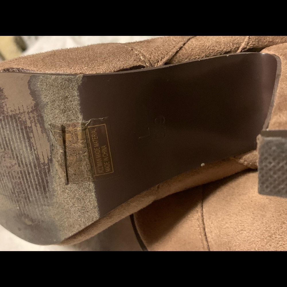 Faux Suede Taupe Ankle Boots - Picture 4 of 6